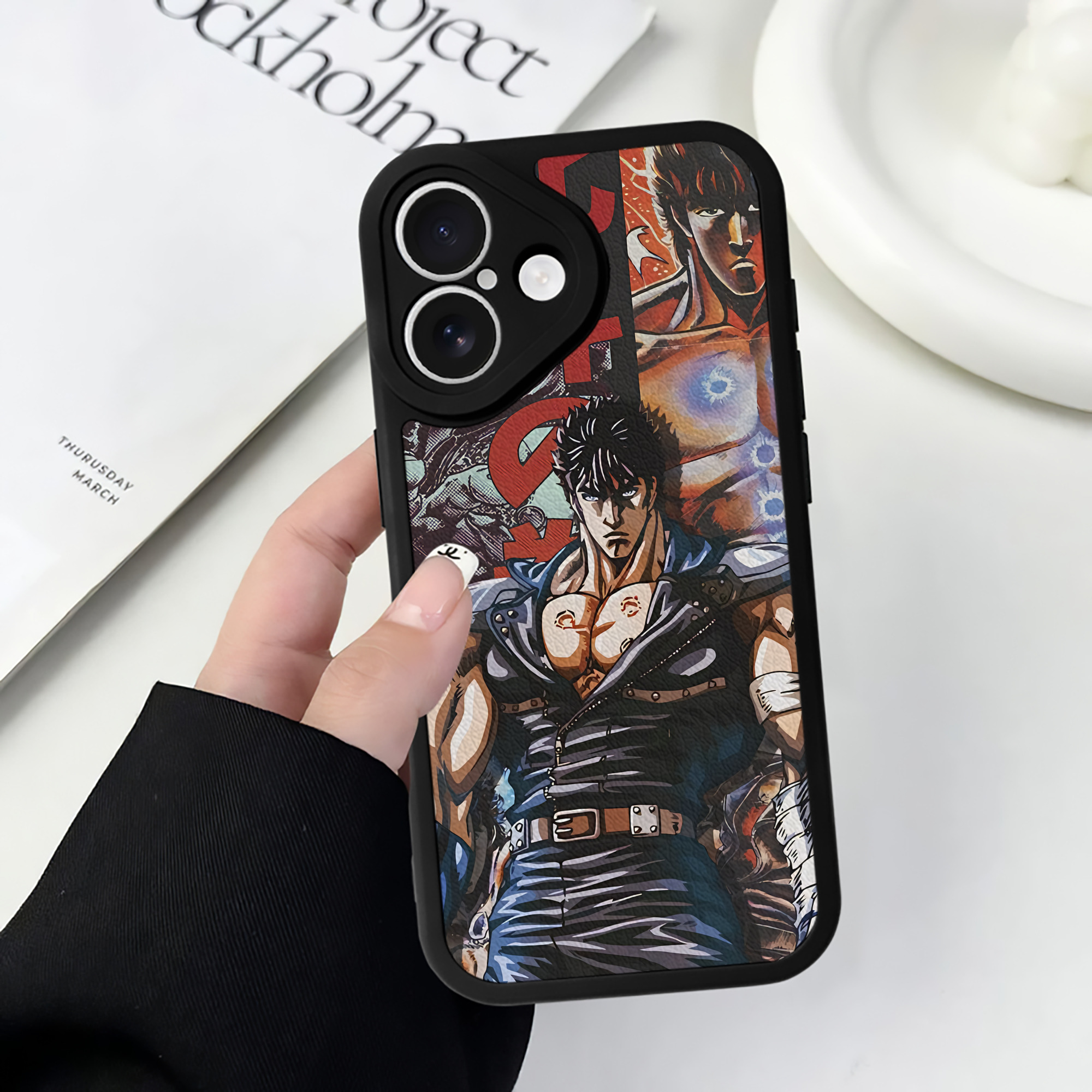 （画像用） 北斗の拳 Fist of the North Star 【iPhone 16シリーズ対応】シリコンスマホケース（レザー調） 材質：シリコン